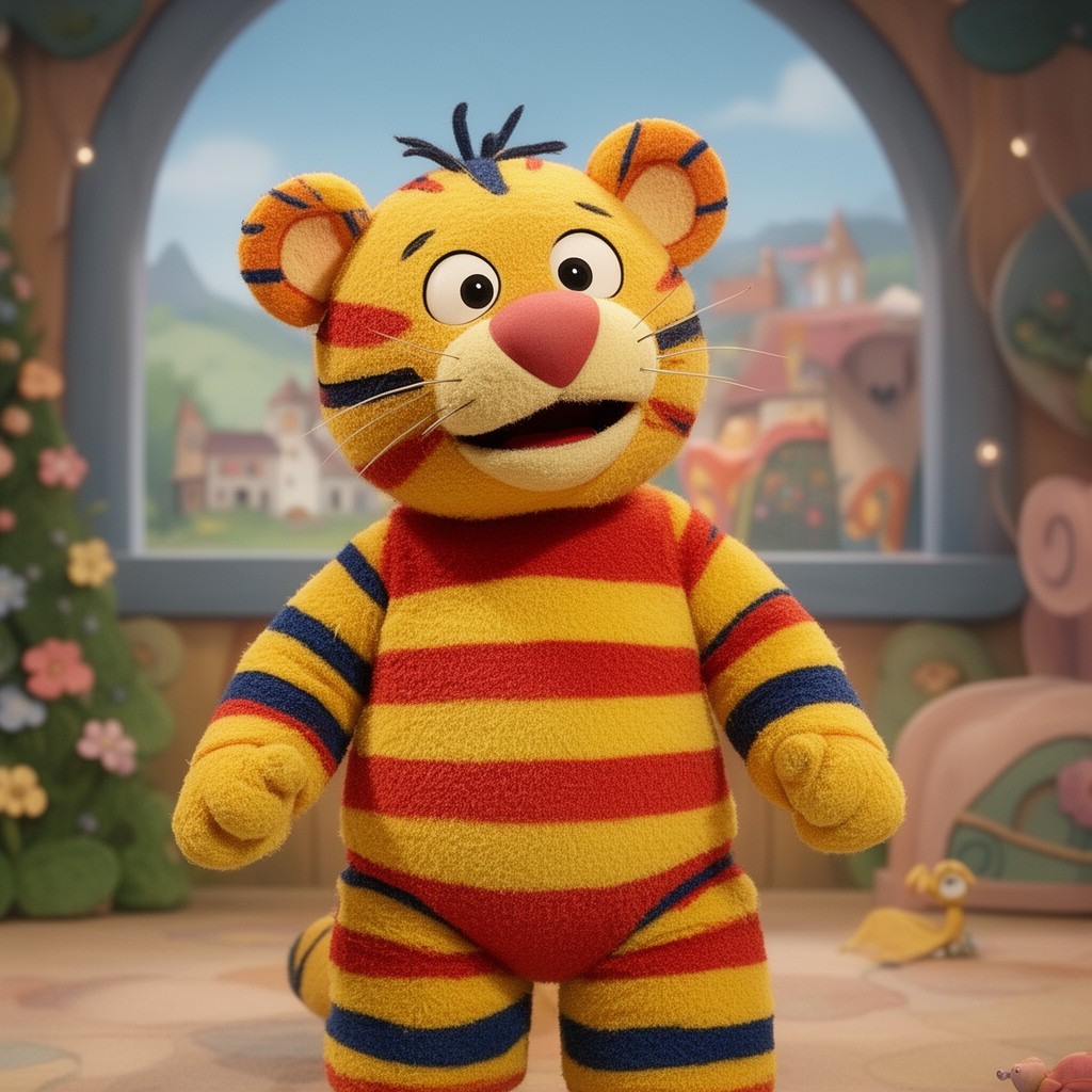 AI-generated illustration of Daniel Striped Tiger
