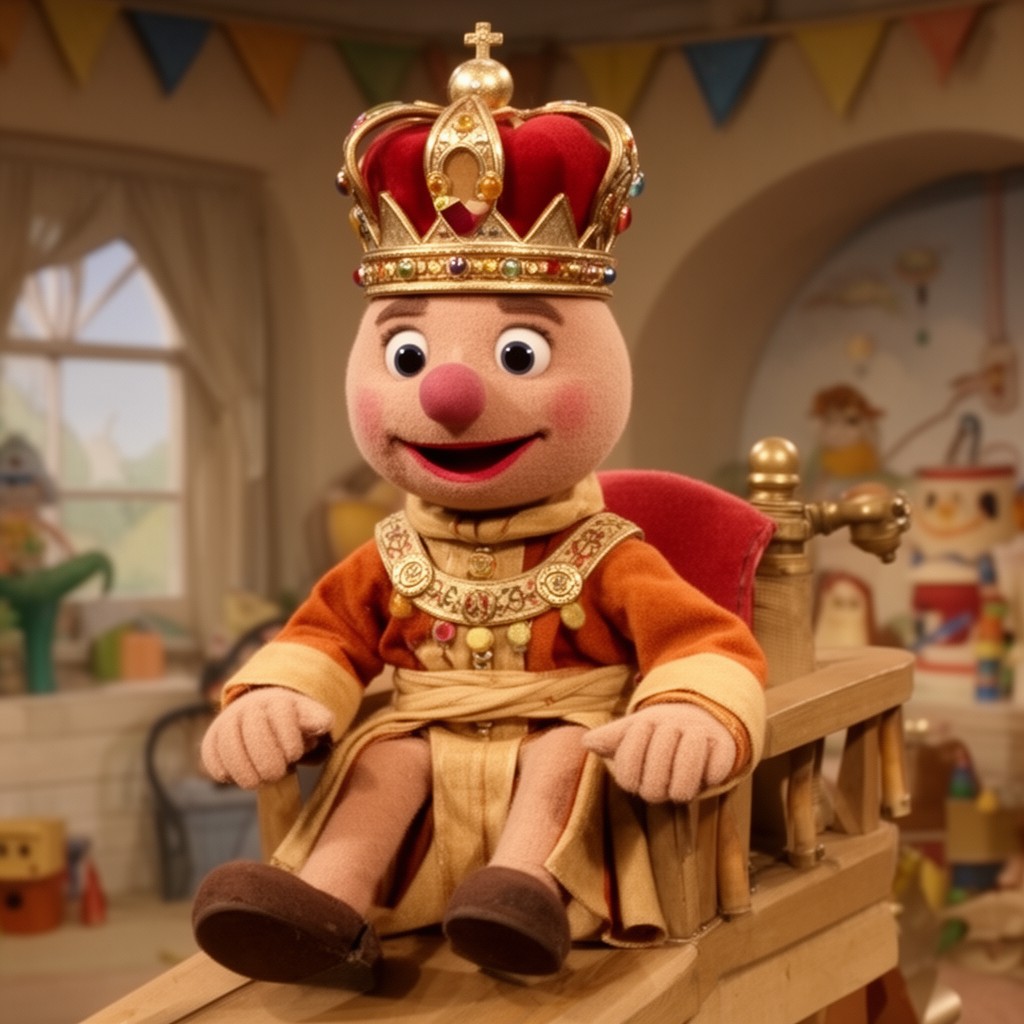 AI-generated illustration of King Friday XIII