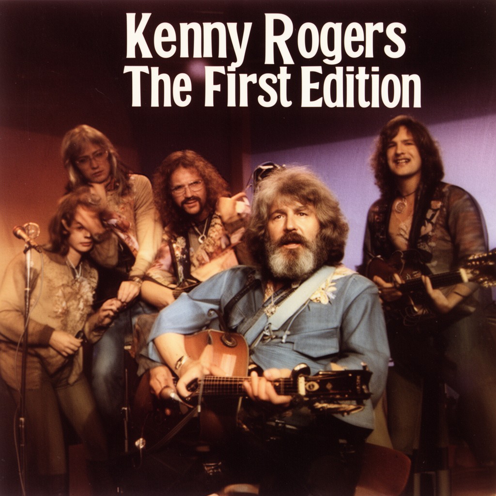 AI-generated illustration of Kenny Rogers and The First Edition