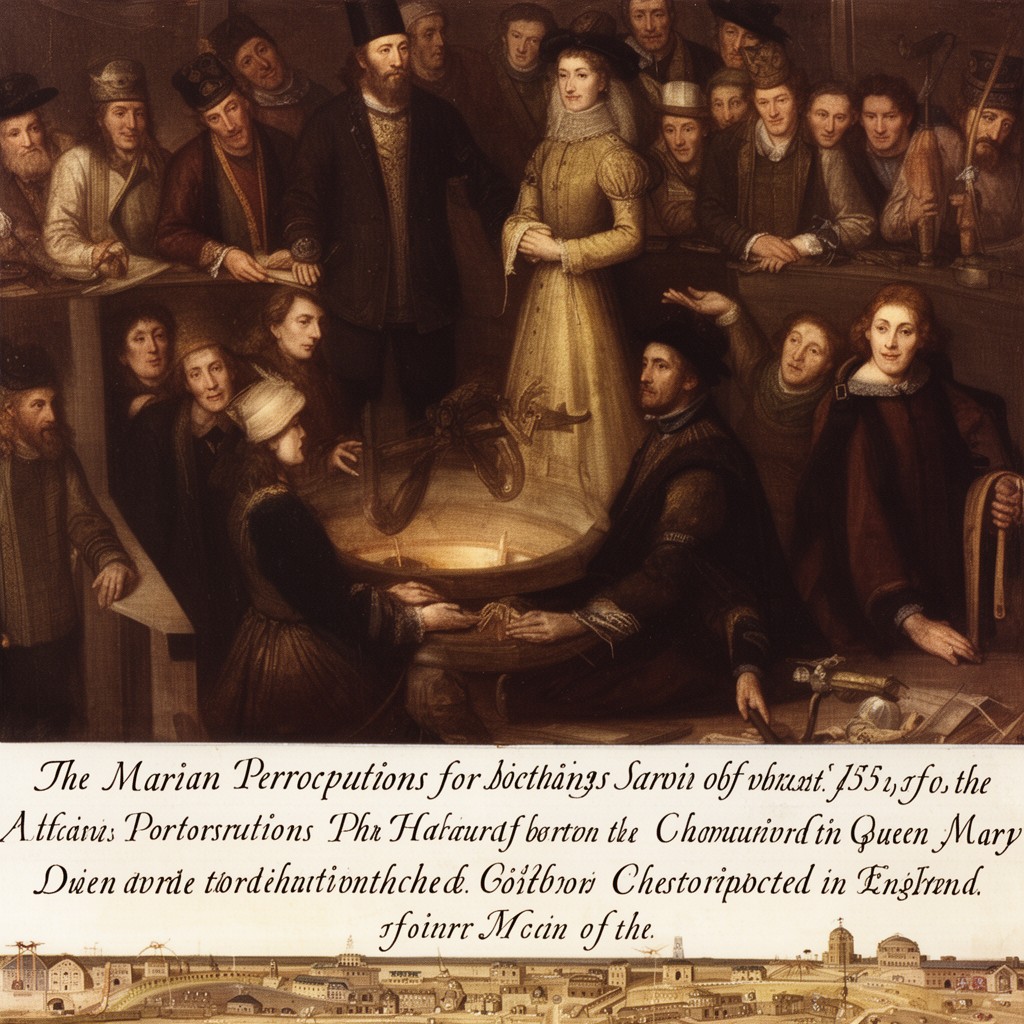 AI-generated illustration of Marian persecutions