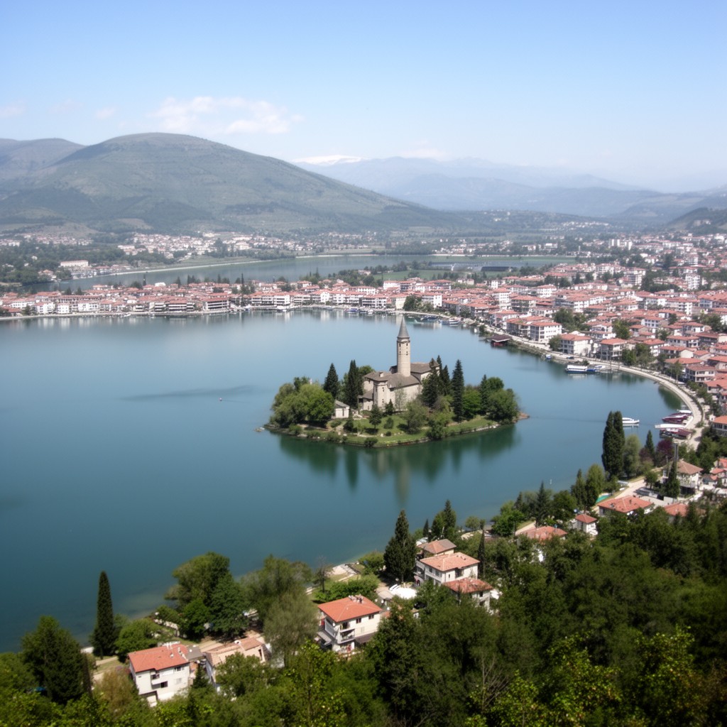 AI-generated illustration of Lake Pamvotida