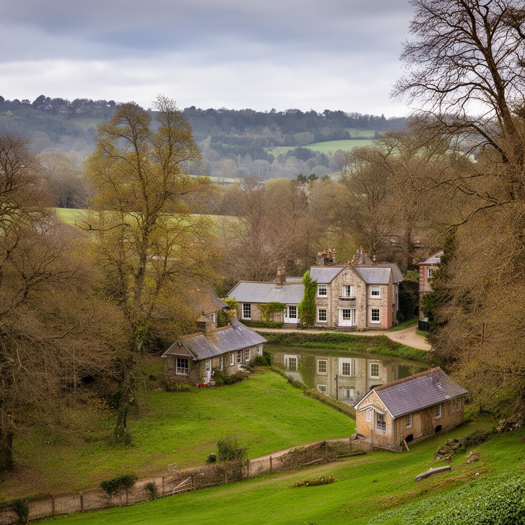 AI-generated illustration of Rookery, near Guildford, Surrey, England