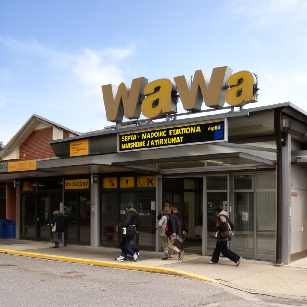 AI-generated illustration of Wawa station