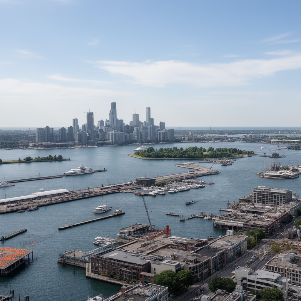 AI-generated illustration of Toronto Harbour