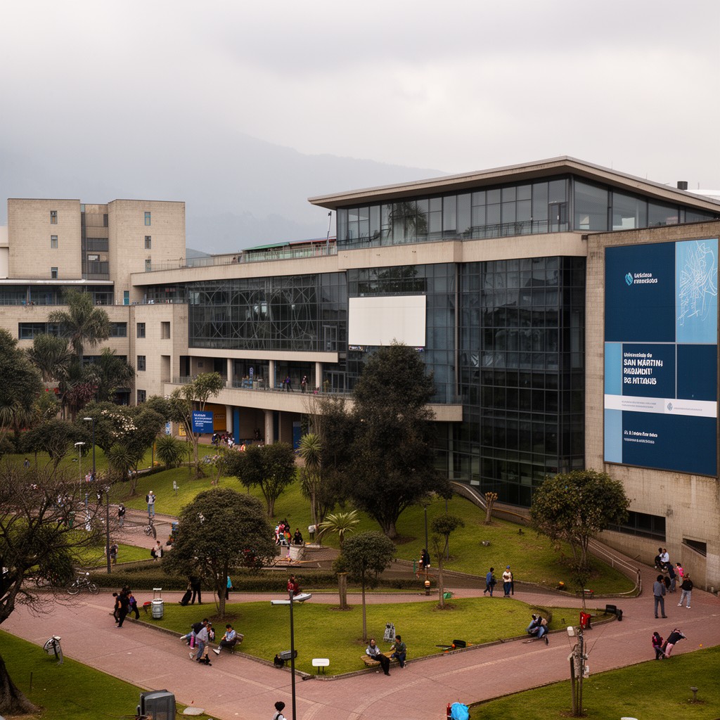 AI-generated illustration of Universidad de San Martín de Porres (campus in La Molina)