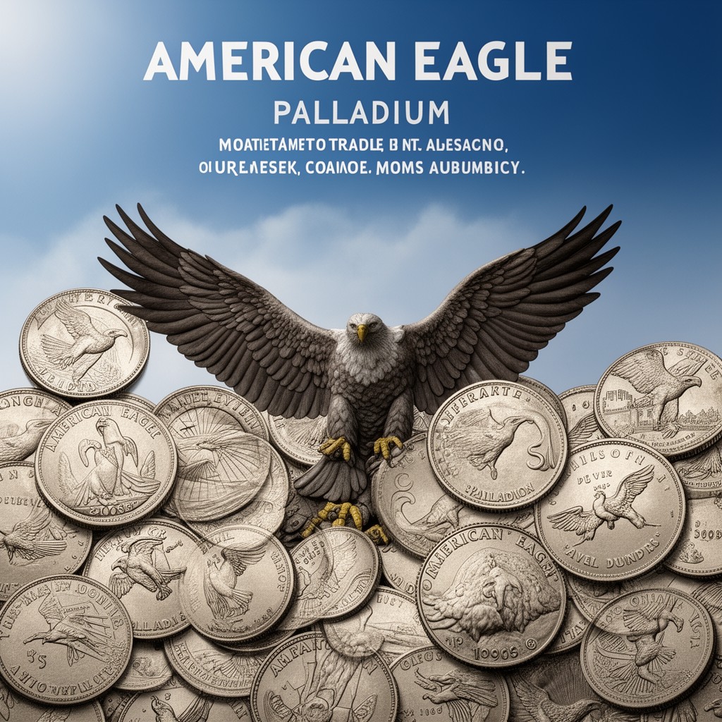 AI-generated illustration of American Eagle palladium bullion coins
