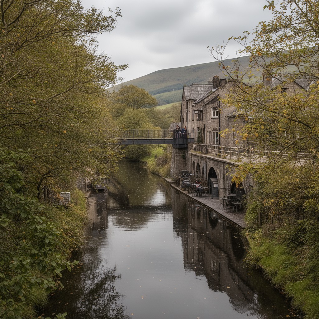 AI-generated illustration of Huddersfield Narrow Canal