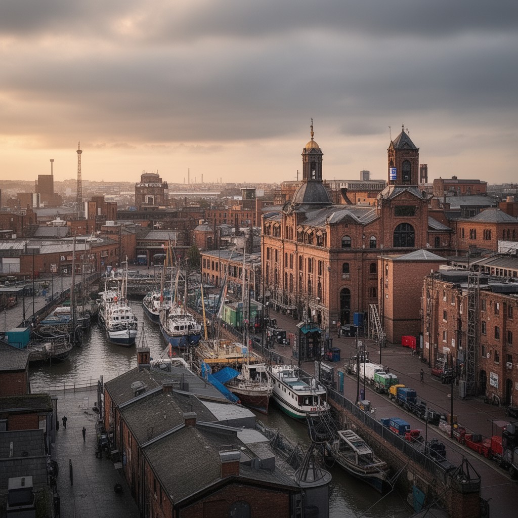 AI-generated illustration of Hull Docks