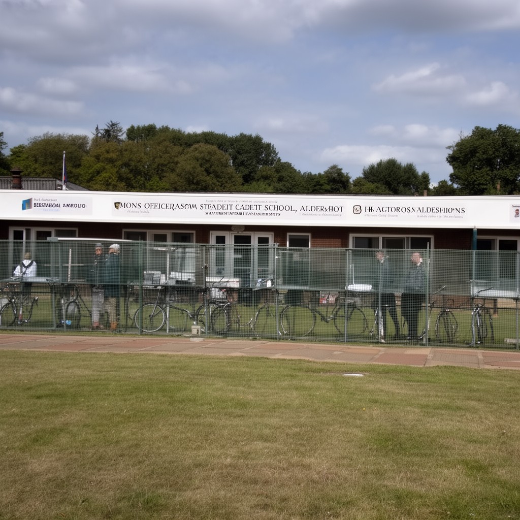 AI-generated illustration of Mons Officer Cadet School, Aldershot