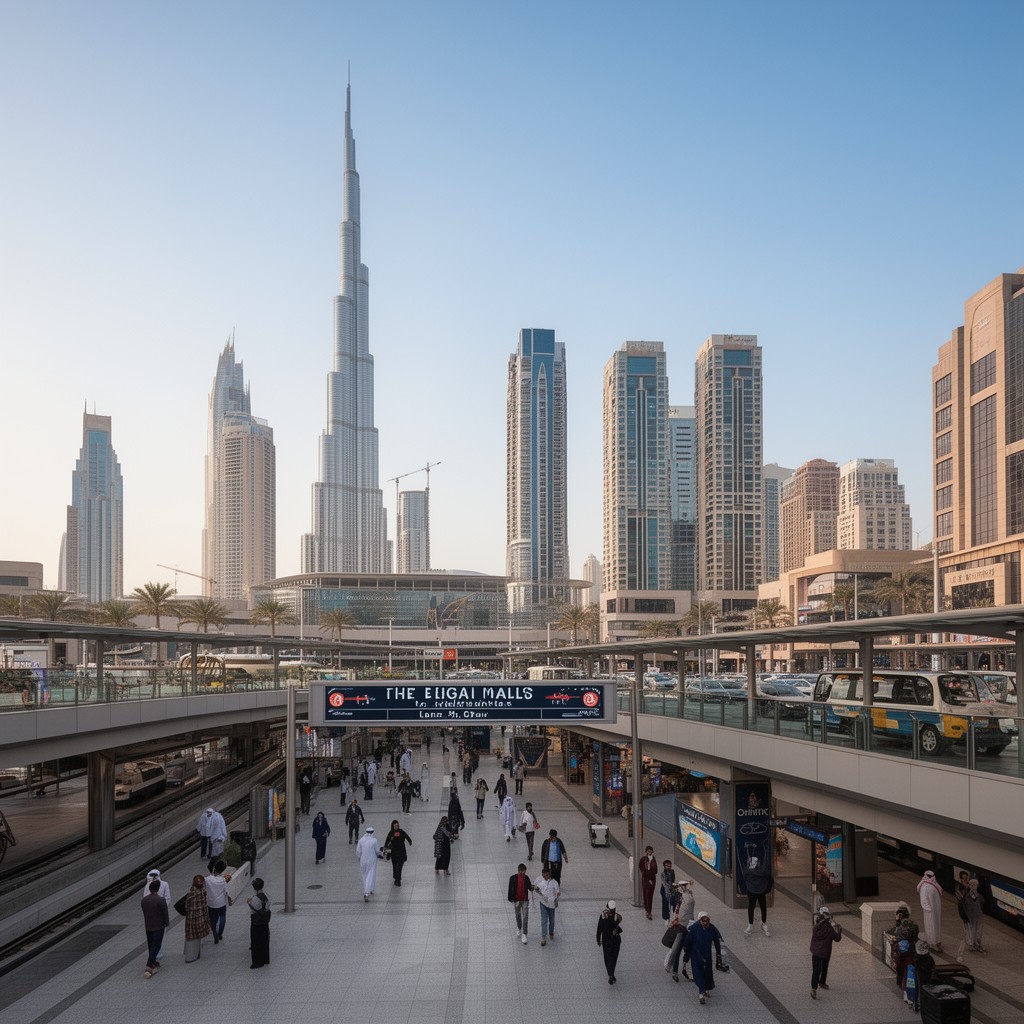 AI-generated illustration of Dubai Mall/Burj Khalifa station