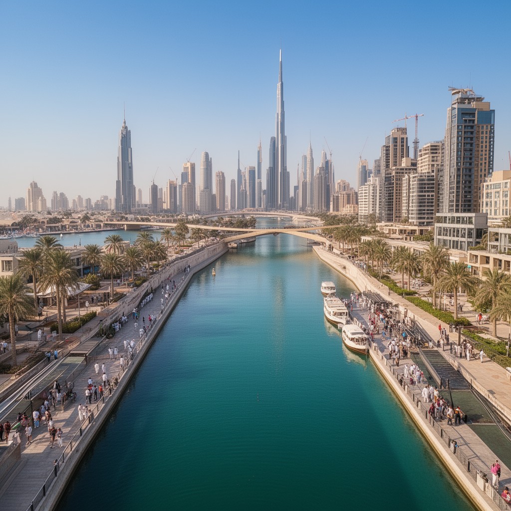 AI-generated illustration of Dubai Water Canal