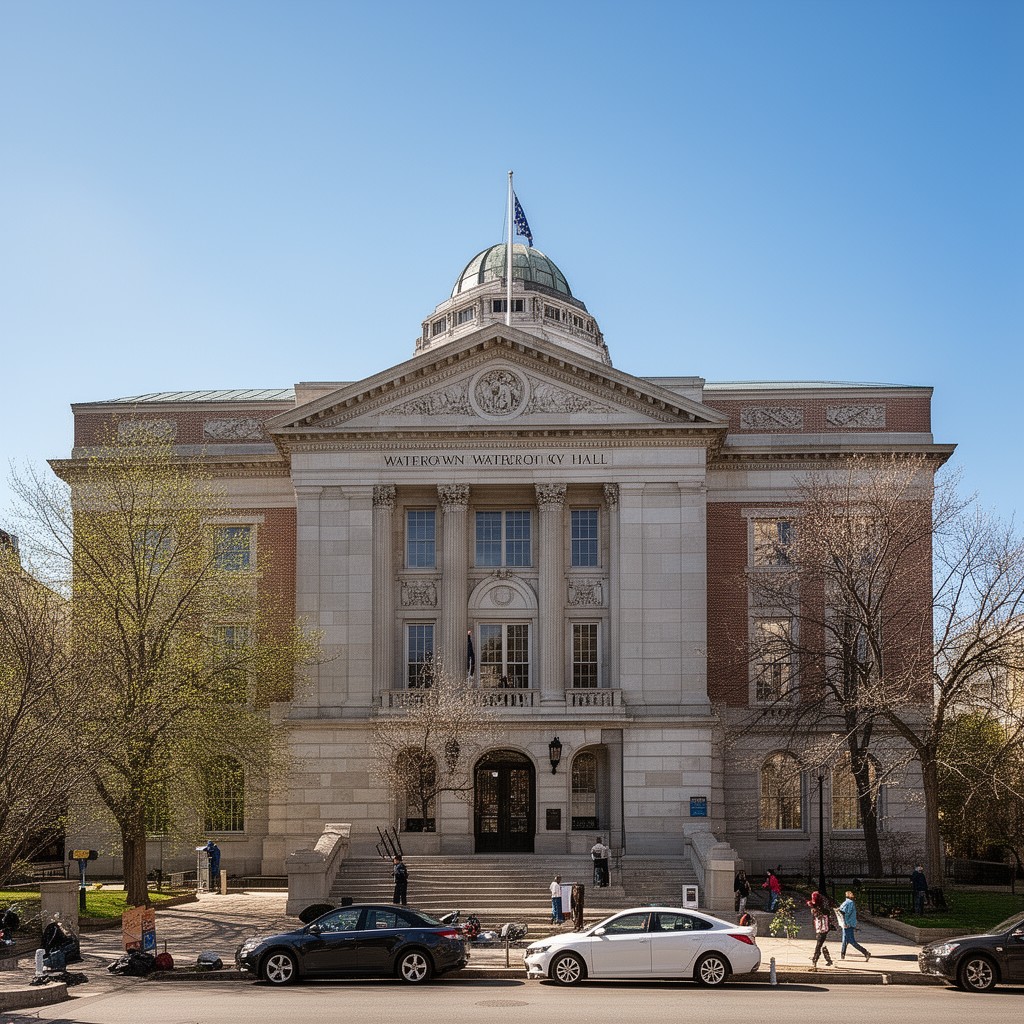 AI-generated illustration of Watertown City Hall