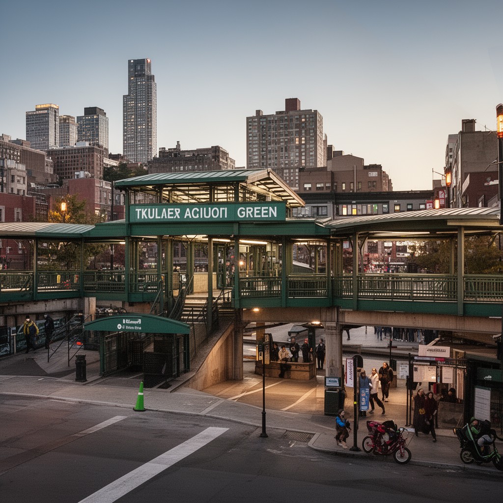 AI-generated illustration of California station (Green Line)