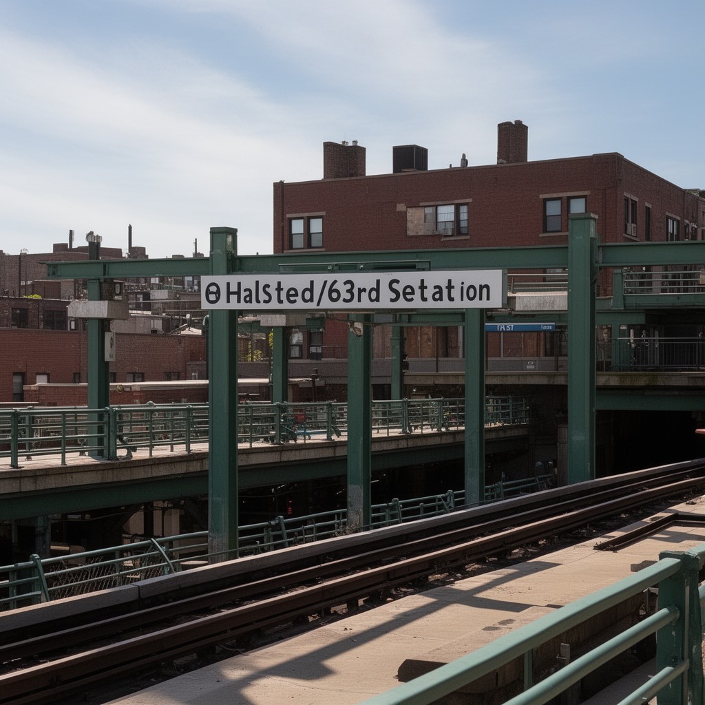 AI-generated illustration of Halsted/63rd station