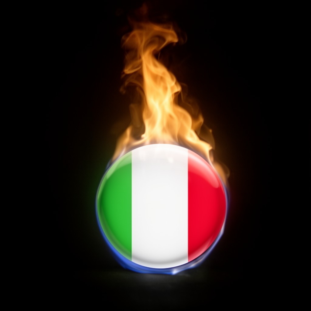 AI-generated illustration of tricolour flame