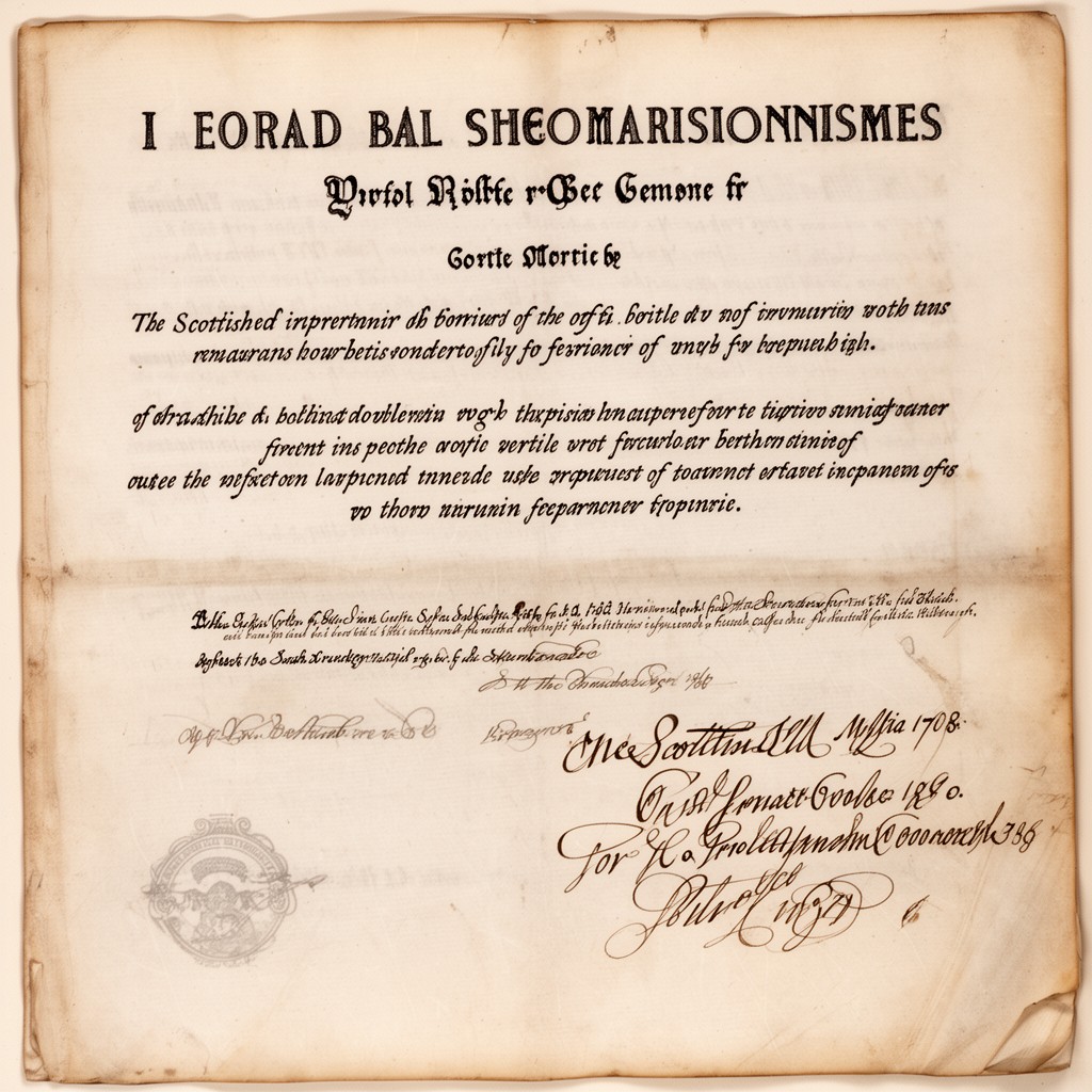 AI-generated illustration of Scottish Militia Bill 1708