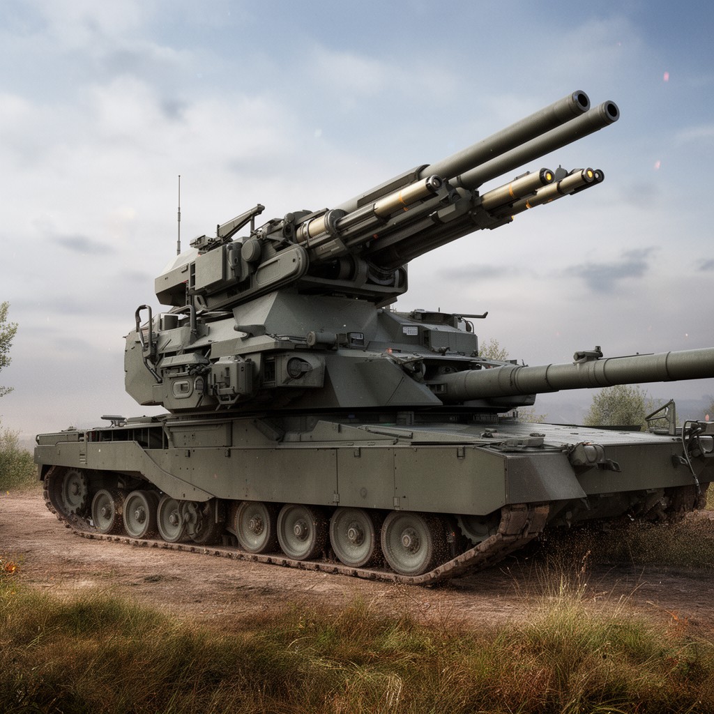 AI-generated illustration of CT40 cased telescoped weapon system