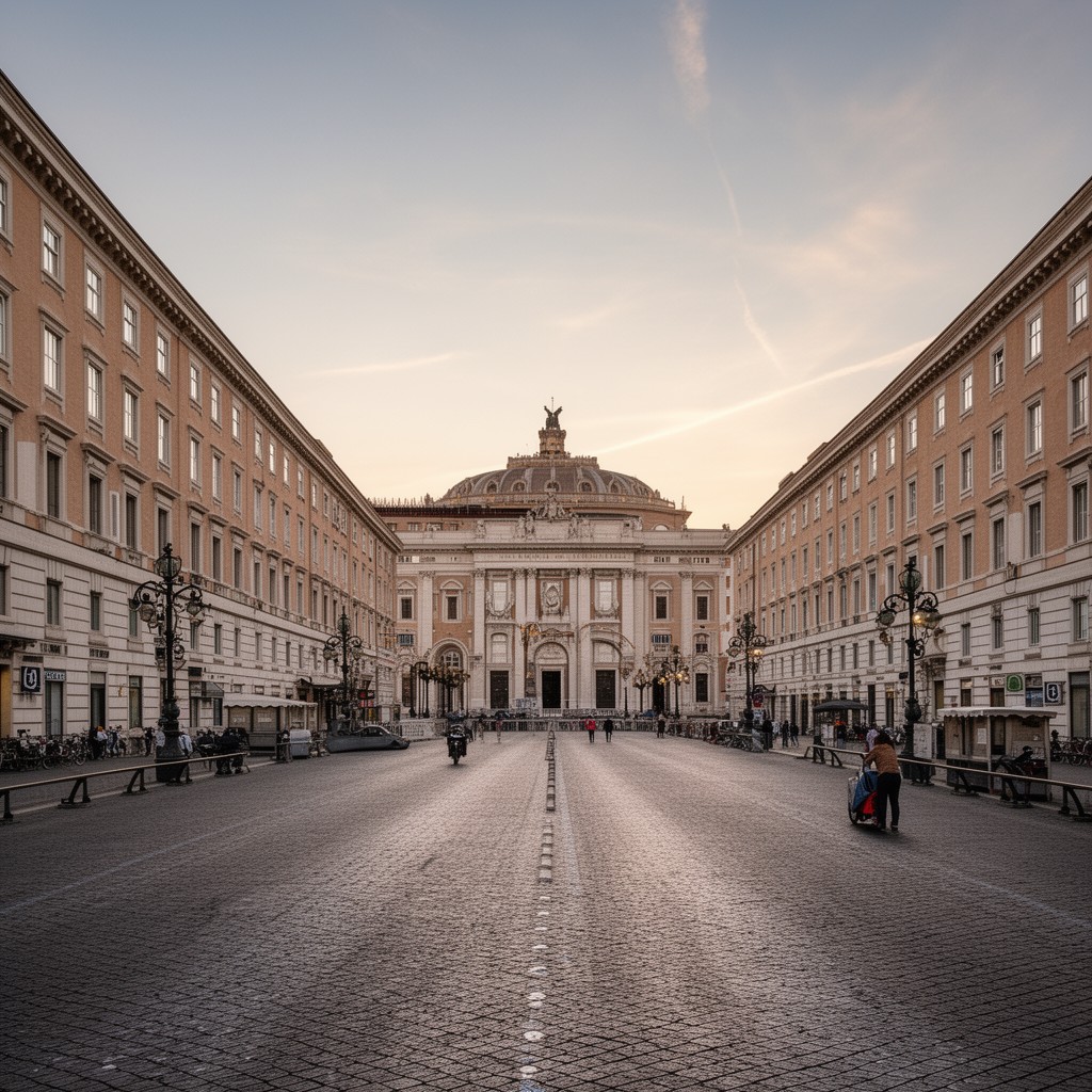 AI-generated illustration of Viale Vaticano, Vatican City