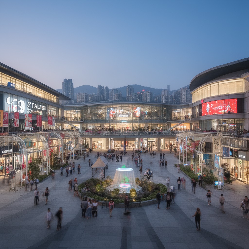 AI-generated illustration of Coastal City shopping complex