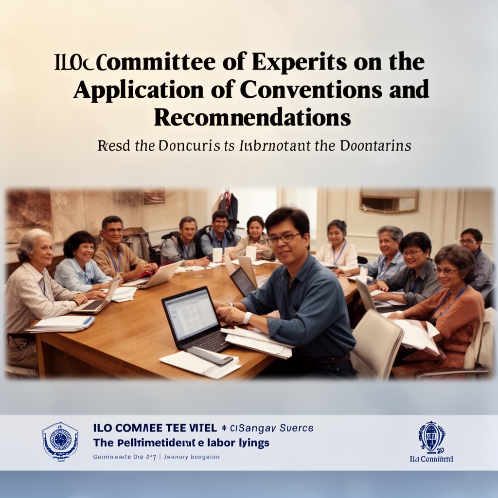 AI-generated illustration of ILO Committee of Experts on the Application of Conventions and Recommendations