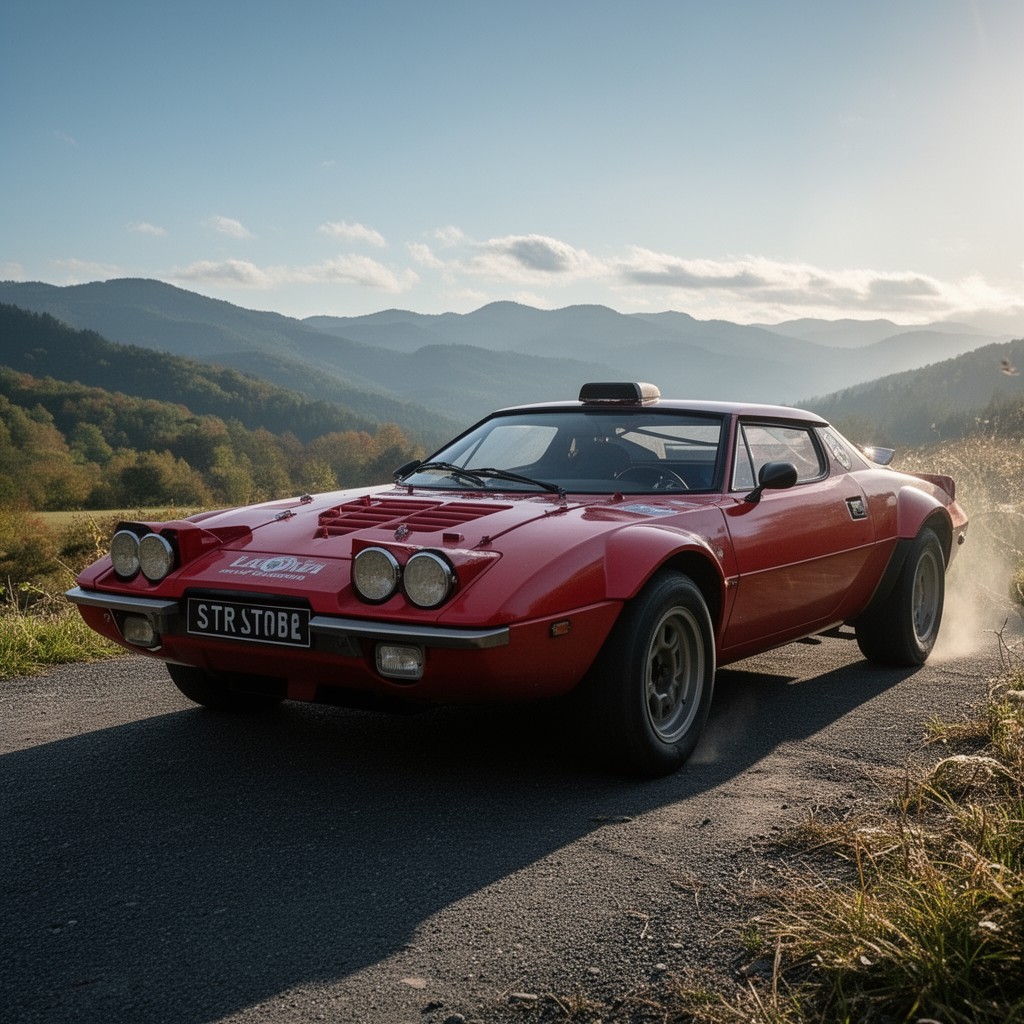 AI-generated illustration of Lancia Stratos HF