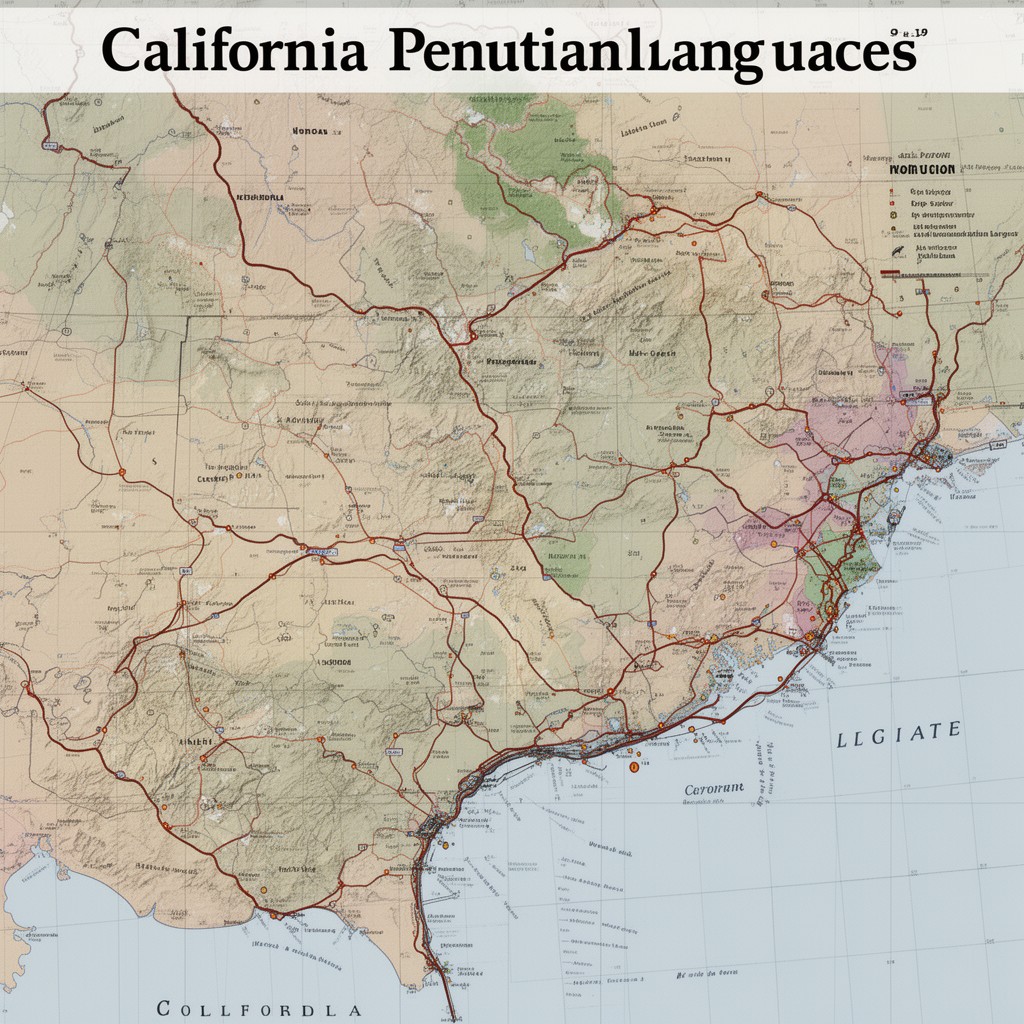 AI-generated illustration of California Penutian languages