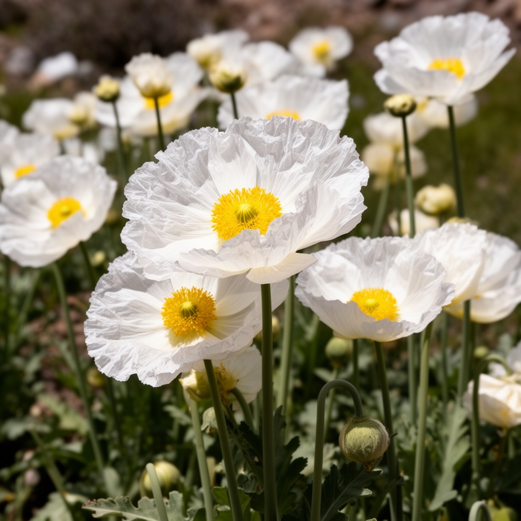AI-generated illustration of matilija poppies