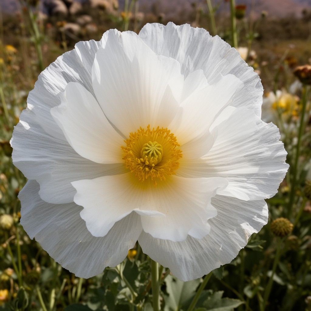 AI-generated illustration of Romneya coulteri