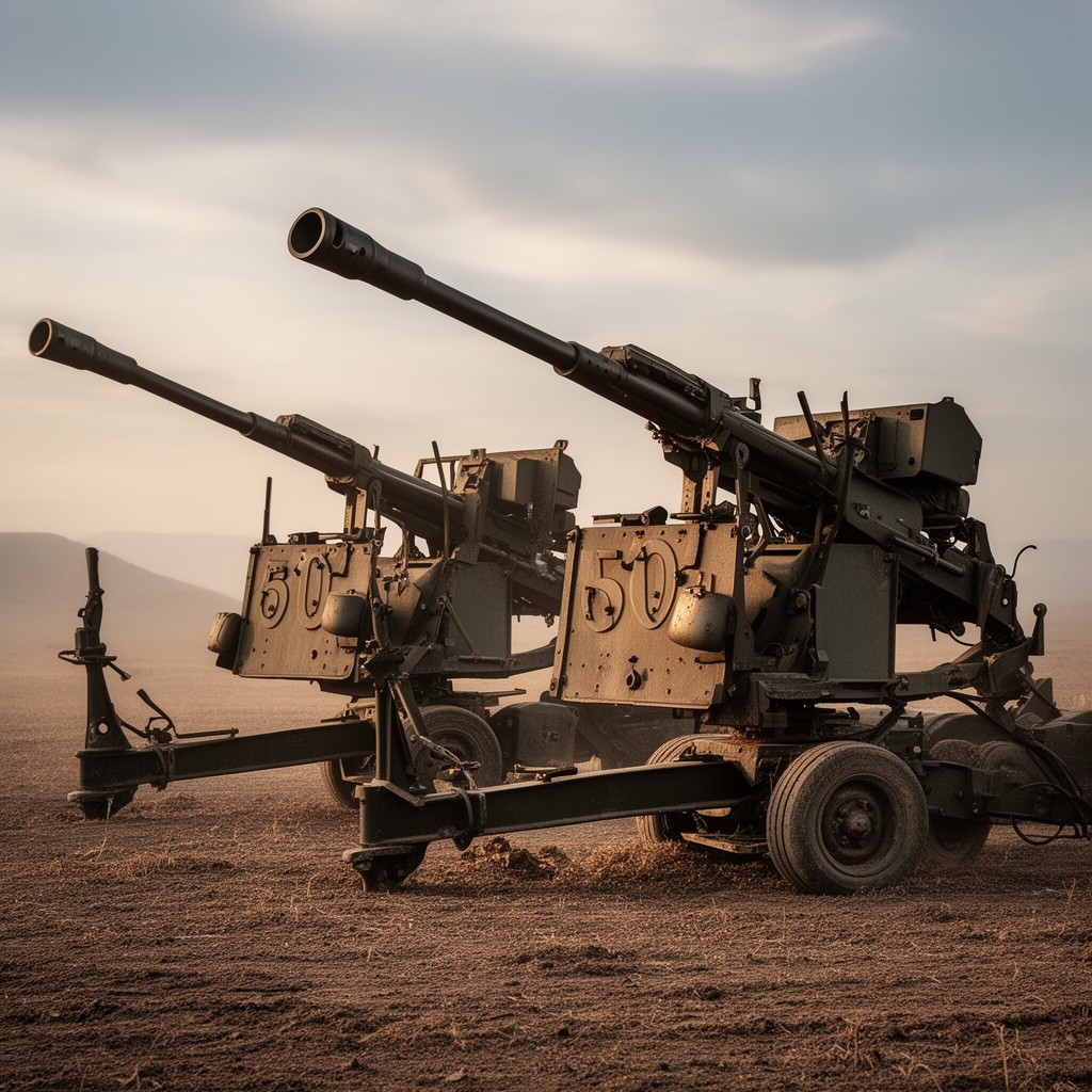 AI-generated illustration of .50 caliber M2 Browning machine guns