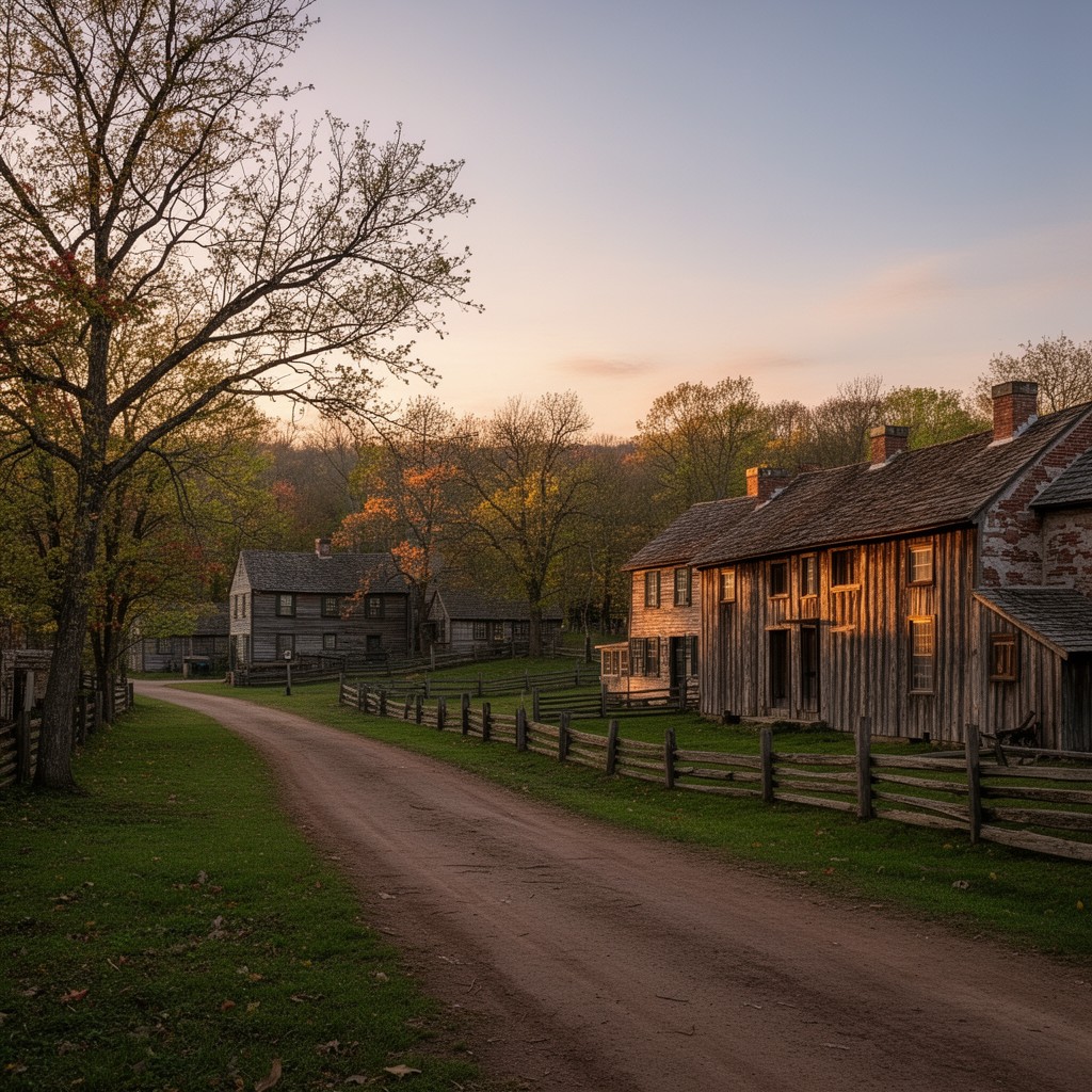 AI-generated illustration of Salem Village (now Danvers, Massachusetts)