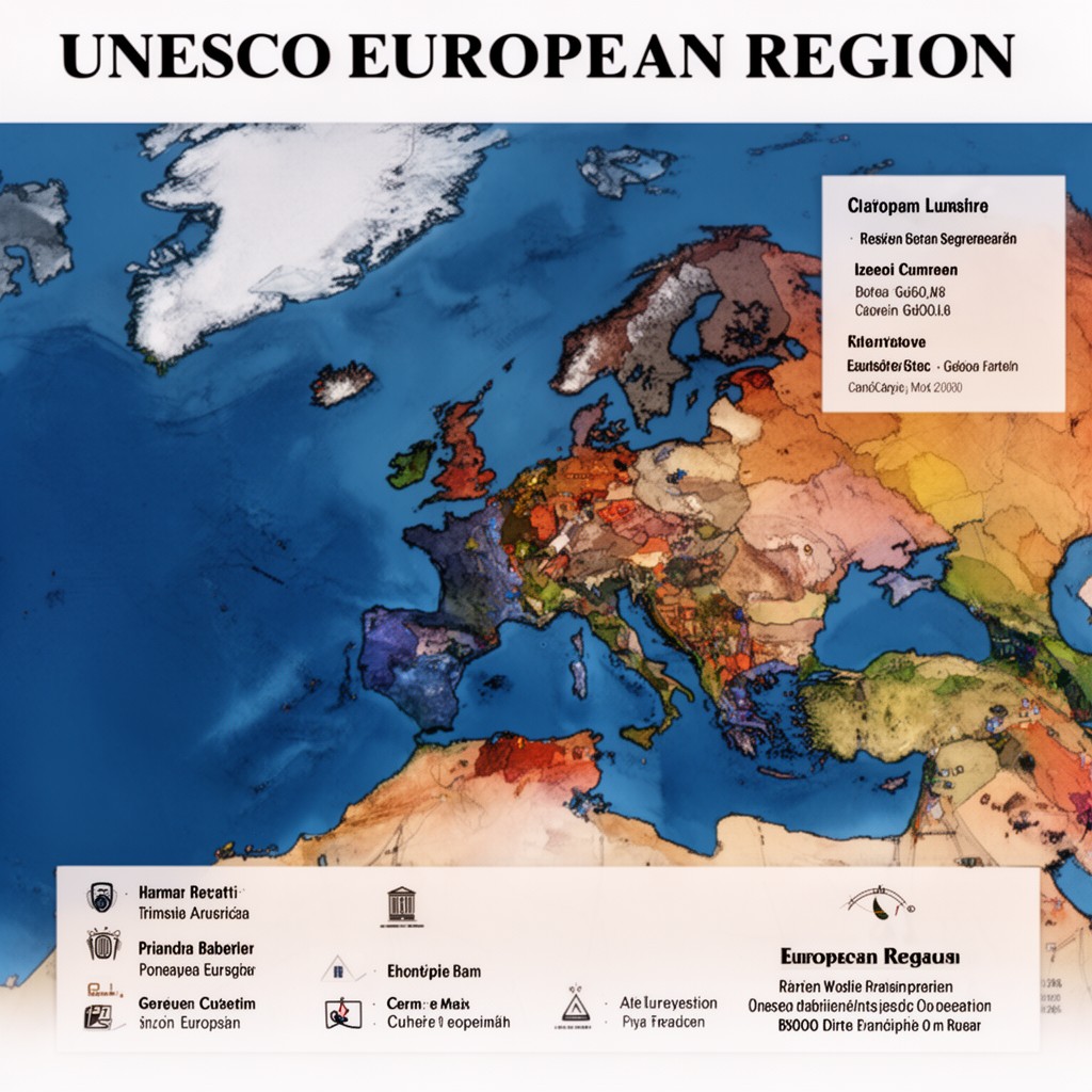 AI-generated illustration of UNESCO European Region states