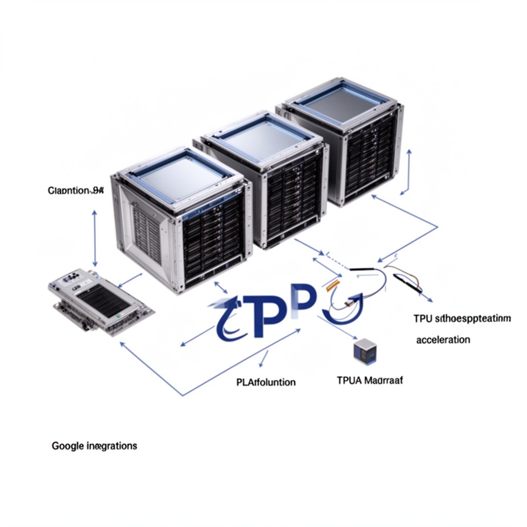 AI-generated illustration of TPUs (via XLA integrations)