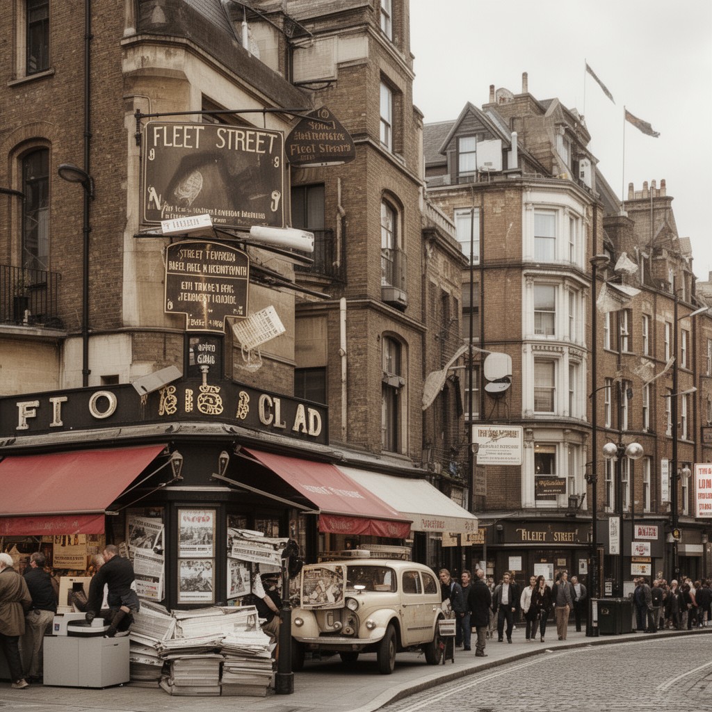 AI-generated illustration of Fleet Street