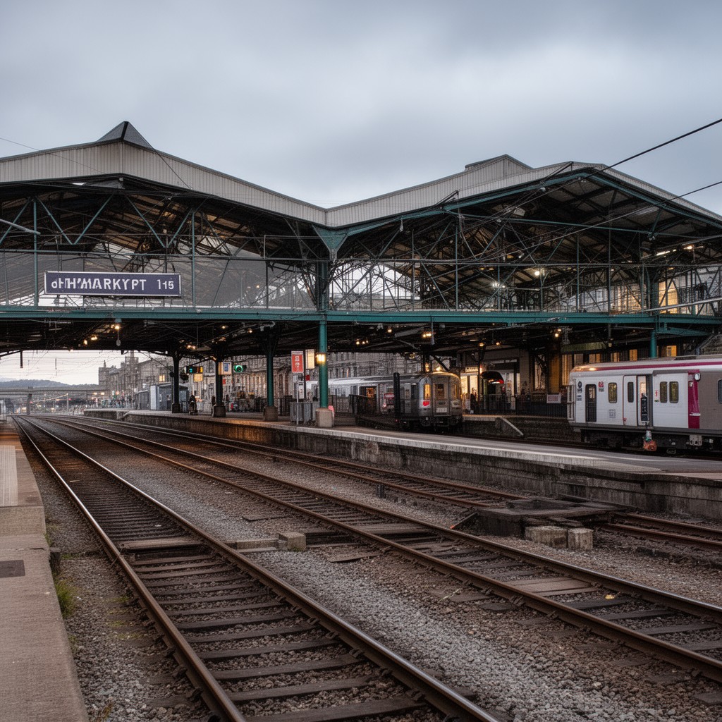 AI-generated illustration of Edinburgh Haymarket railway station