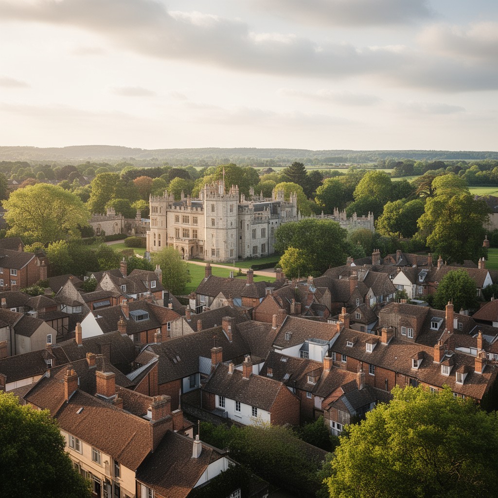 AI-generated illustration of Hatfield, Hertfordshire, England