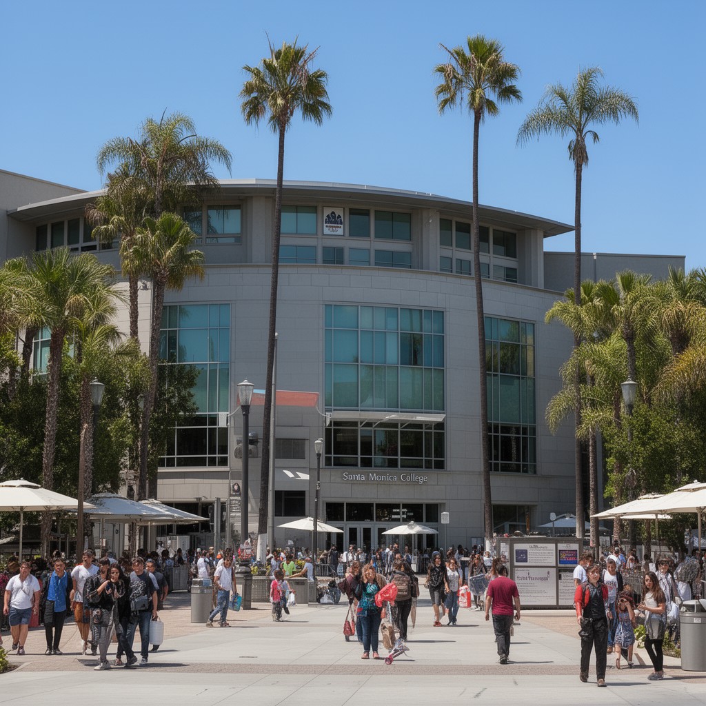 AI-generated illustration of Santa Monica College
