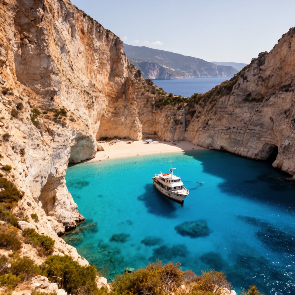 AI-generated illustration of Navagio Beach