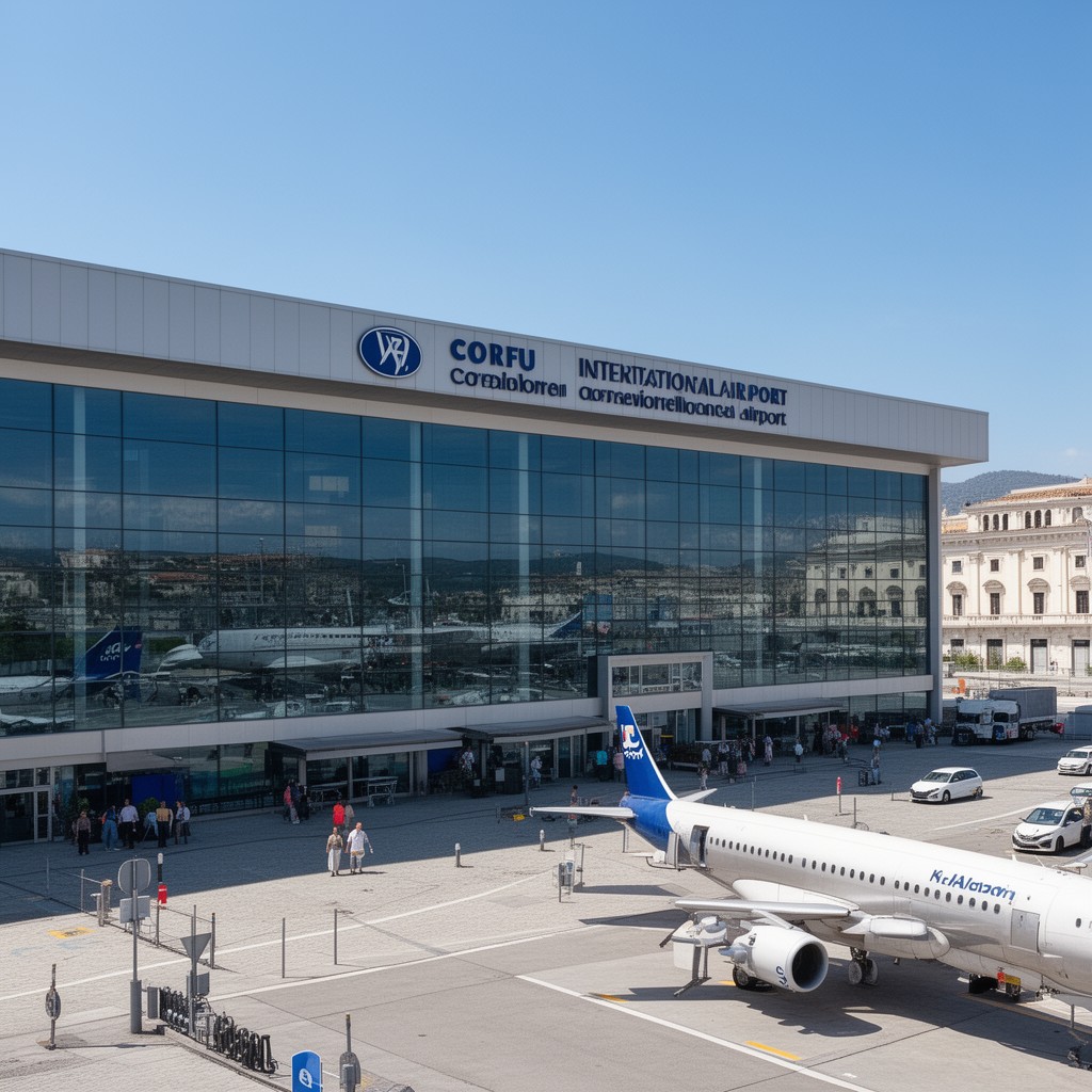 AI-generated illustration of Corfu International Airport