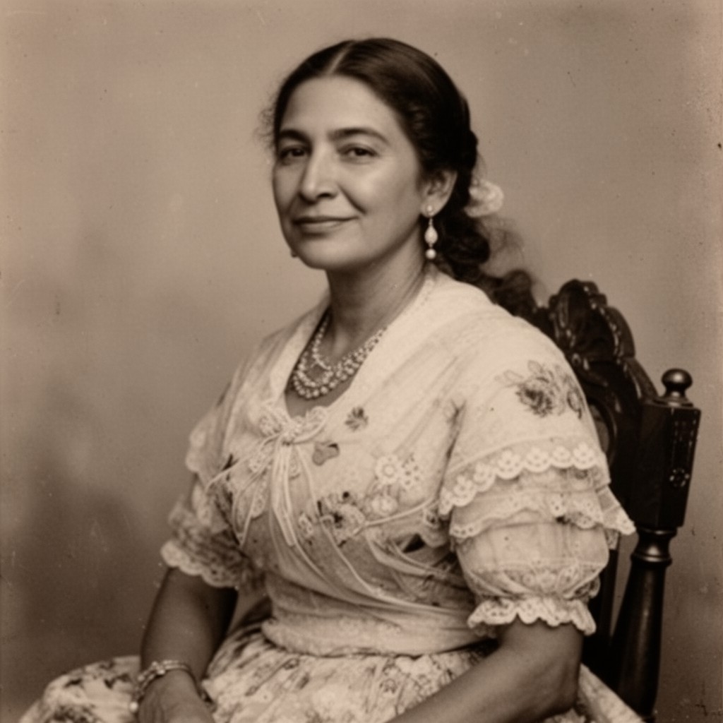 AI-generated illustration of Juana María Guadalupe Pérez Pavón