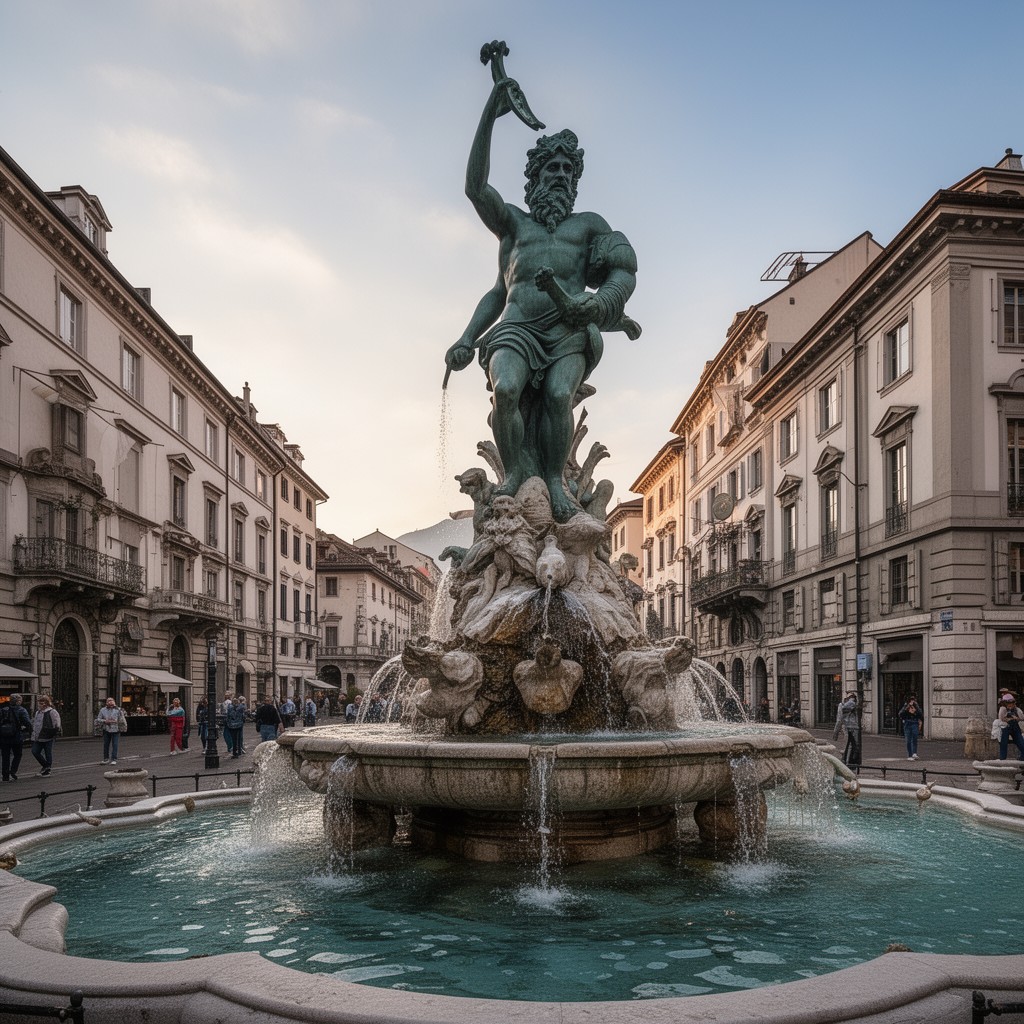 AI-generated illustration of Neptune Fountain