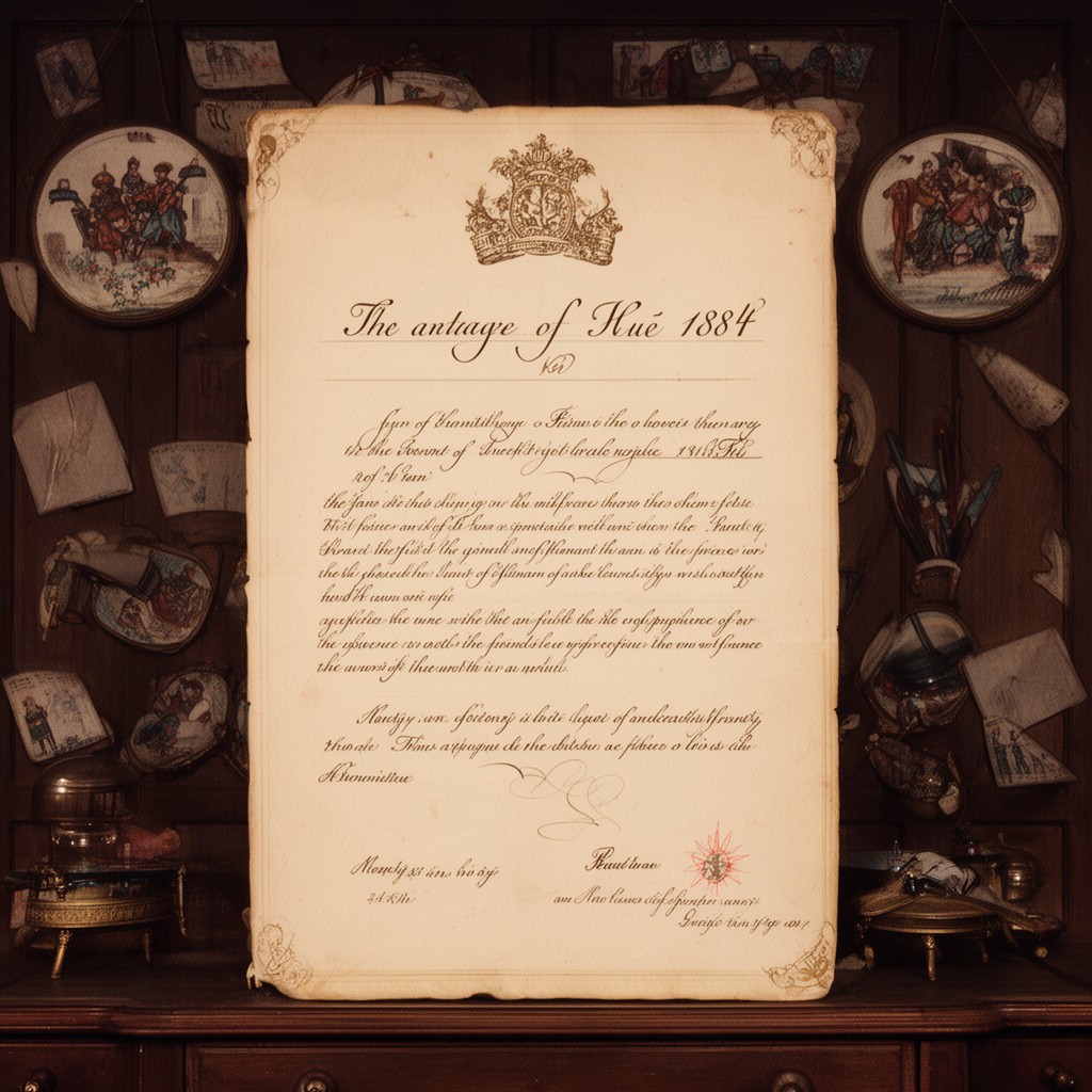 AI-generated illustration of Treaty of Huế (1884)