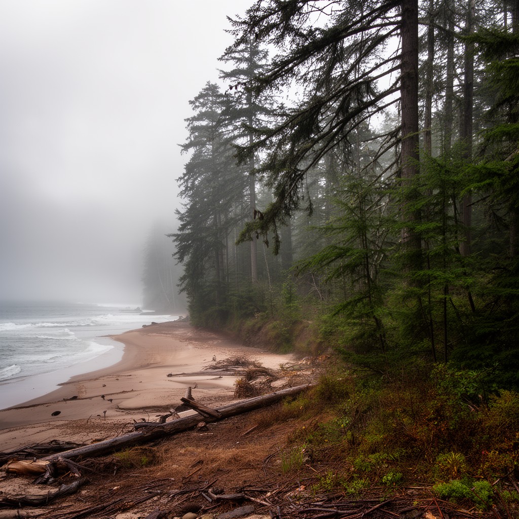 AI-generated illustration of Siuslaw National Forest (part)
