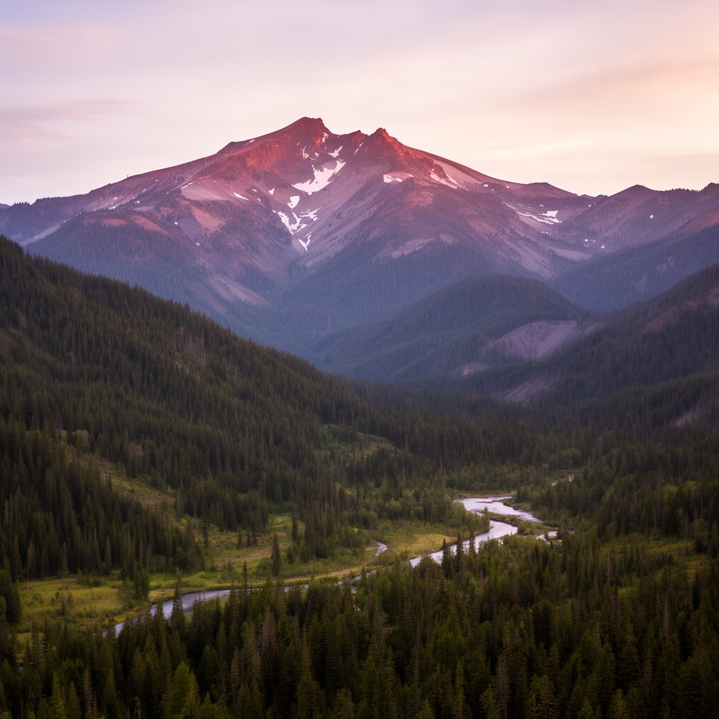 AI-generated illustration of Cascade Mountains (part)