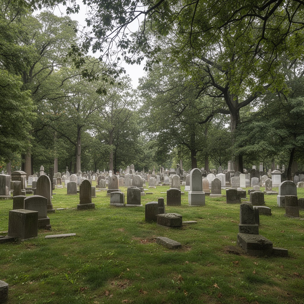 AI-generated illustration of Ferncliff Cemetery, Hartsdale, New York, United States