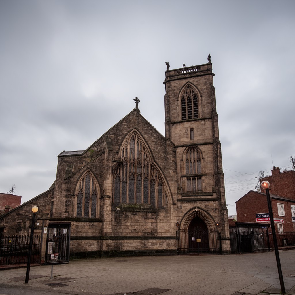 AI-generated illustration of St Andrew’s Church, Blackley