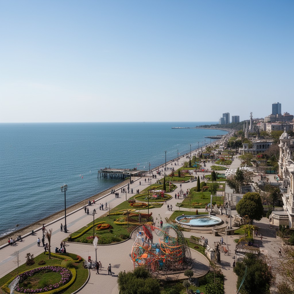 AI-generated illustration of Batumi Boulevard