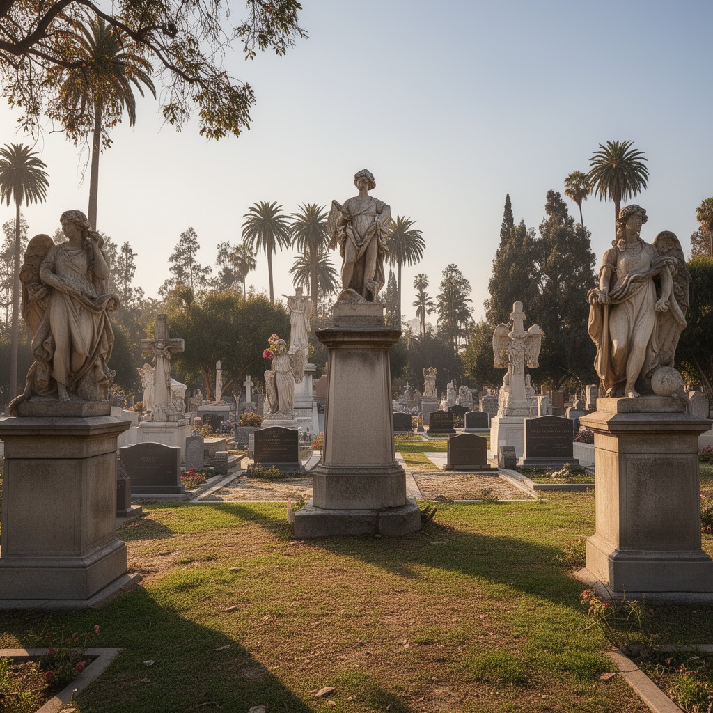 AI-generated illustration of Angelus-Rosedale Cemetery, Los Angeles