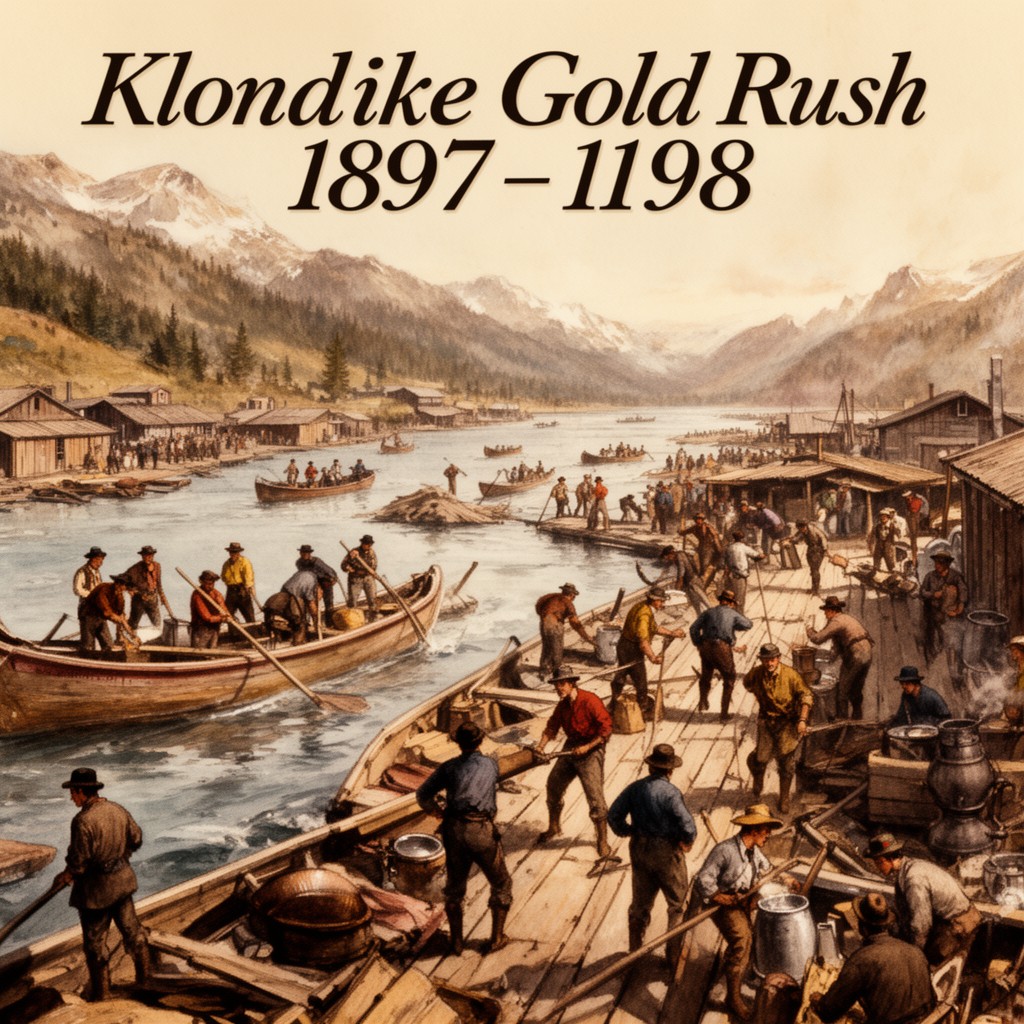 AI-generated illustration of Klondike Gold Rush (1897–1898)