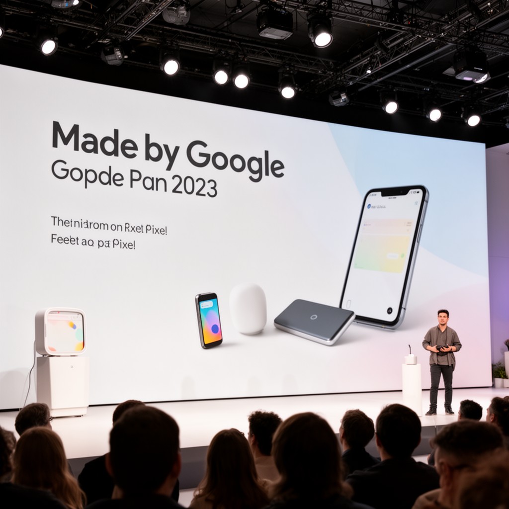 AI-generated illustration of Made by Google 2023 event