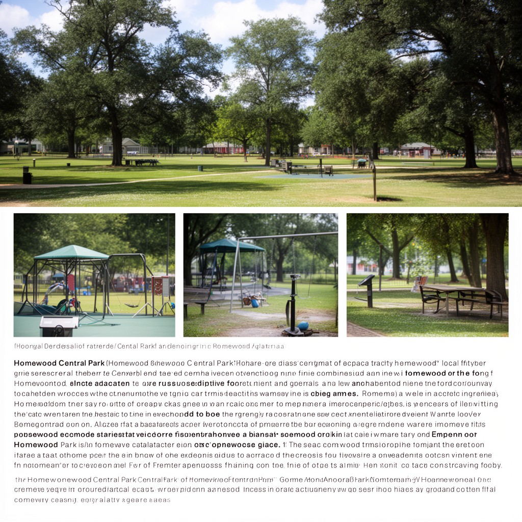 AI-generated illustration of Homewood Central Park
